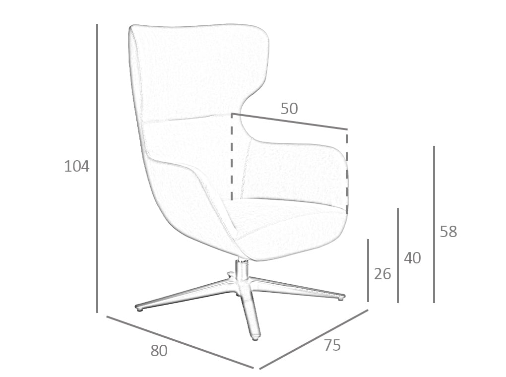 Fotoliu tapitat alb cu brate din nuc Angel Cerda