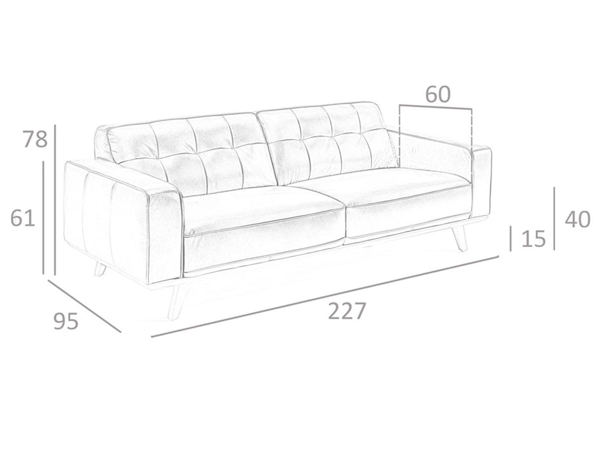 Canapea cu trei locuri tapitata in piele neagra Angel Cerda