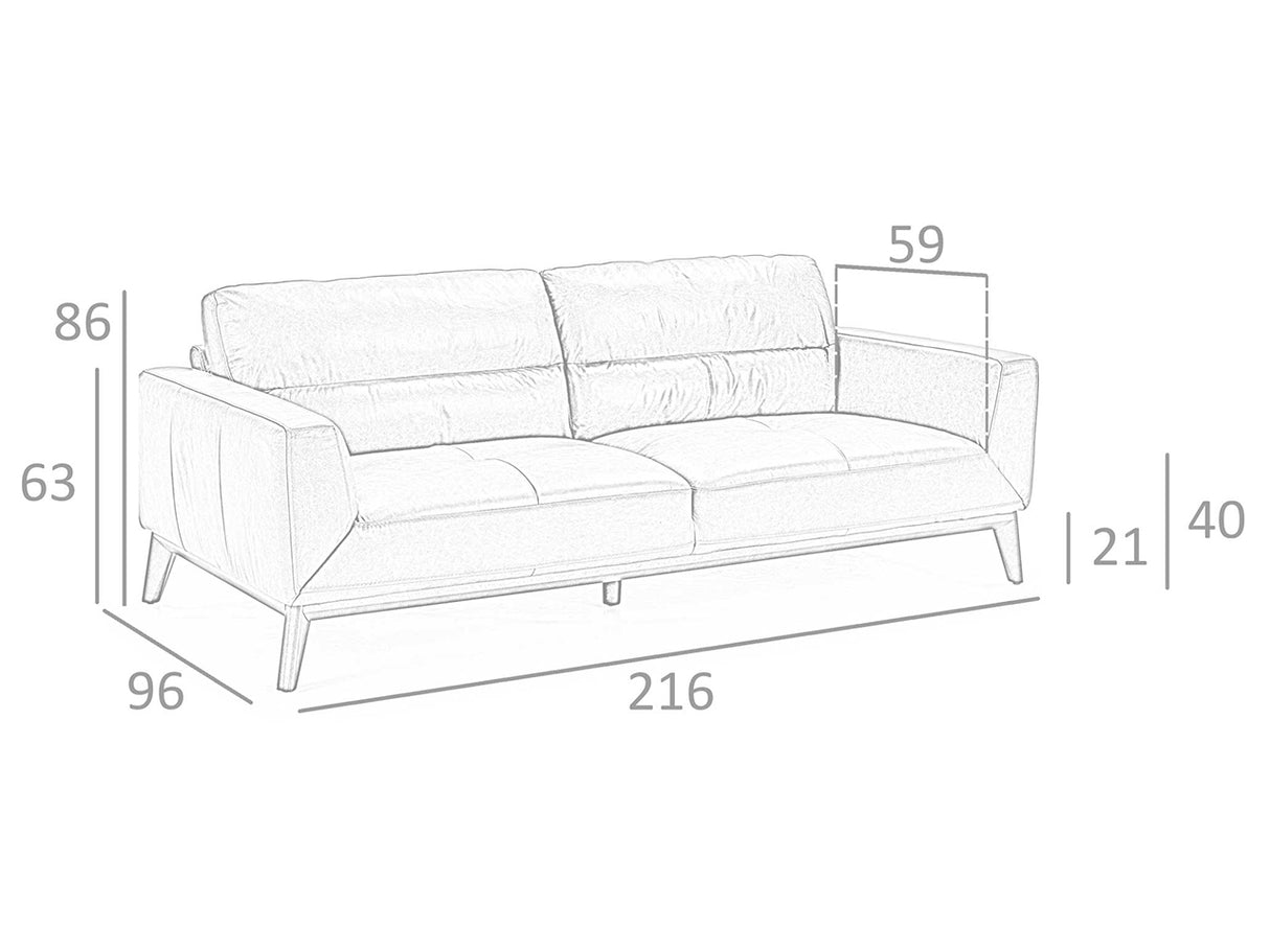 Canapea din Piele de Bivol de 3 Locuri Angel Cerda