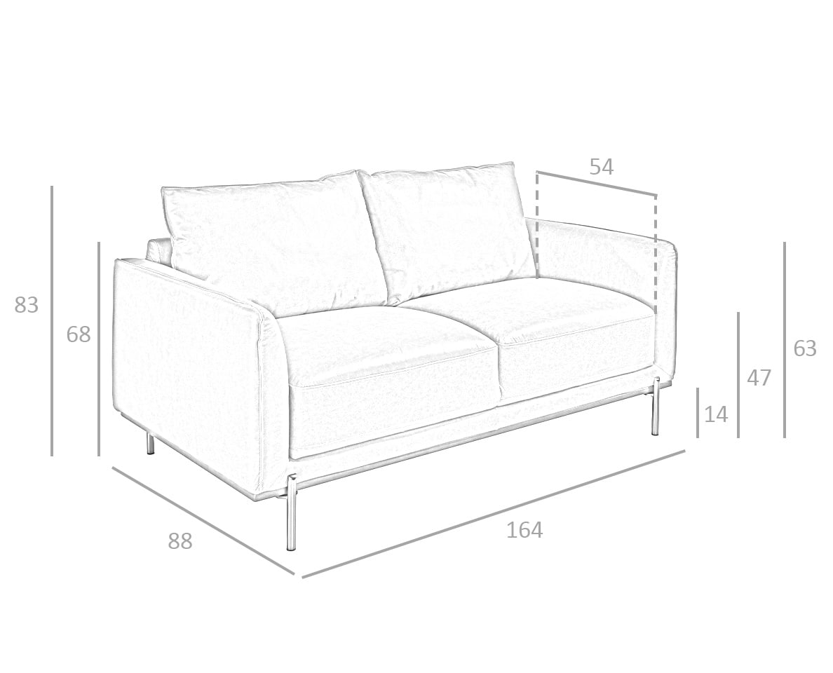 Canapea cu Doua Locuri din Piele de Bivol Bruna Angel Cerda