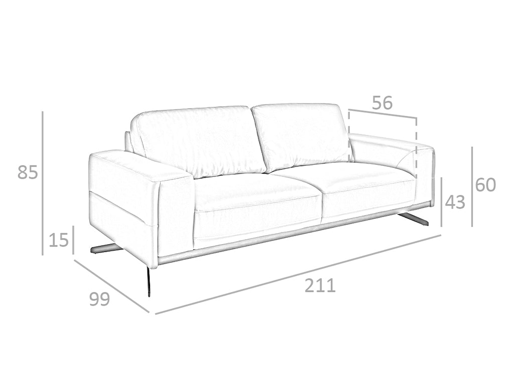 Canapea cu 3 locuri tapitata in piele de culoare Arena Angel Cerda
