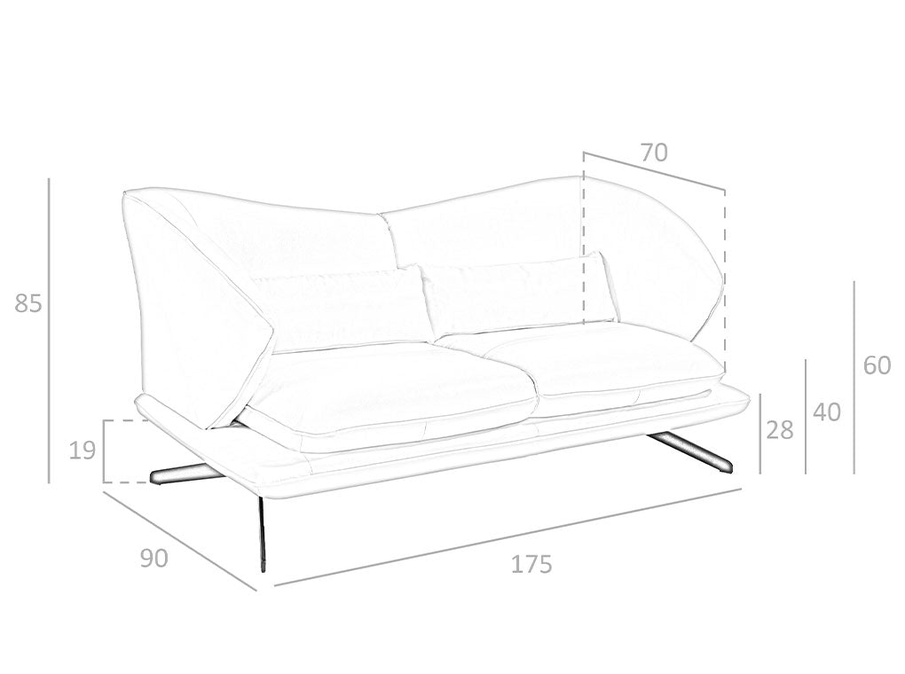 Canapea de Design Modern Tapitata in Piele Gri Taupe Angel Cerda