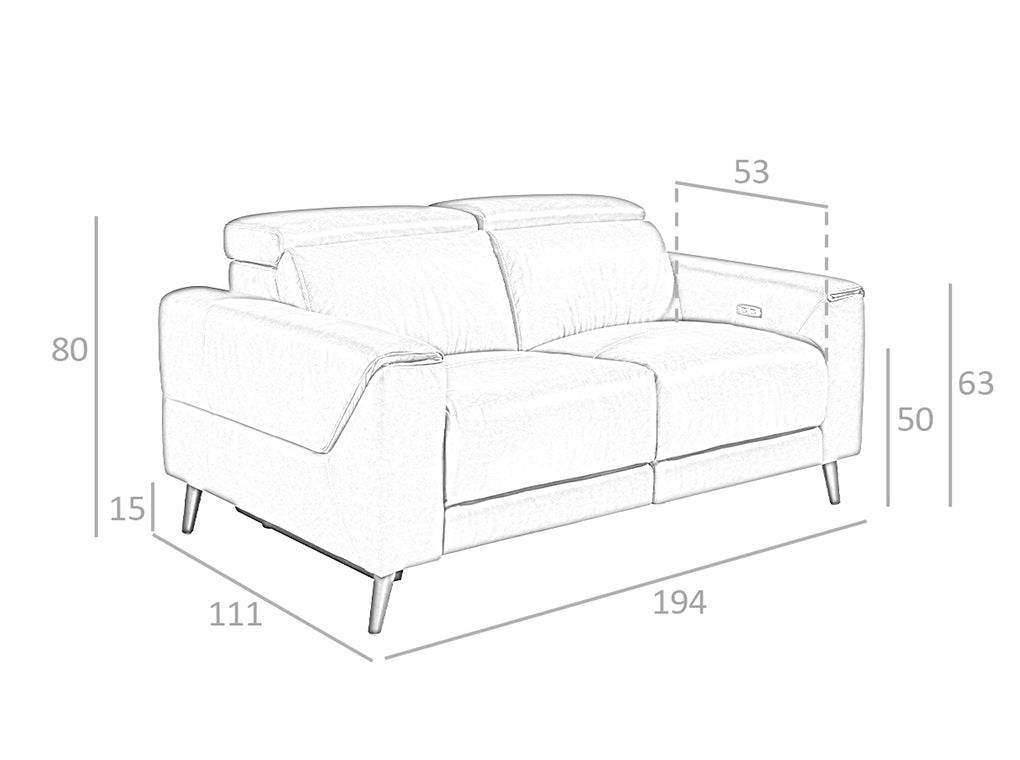 Canapea din Piele de Bivol Bufalo Maro cu Mecanisme de Relaxare Angel Cerda