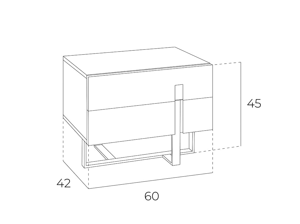 Noptiera Alba din DM cu Structura de Otel Angel Cerda