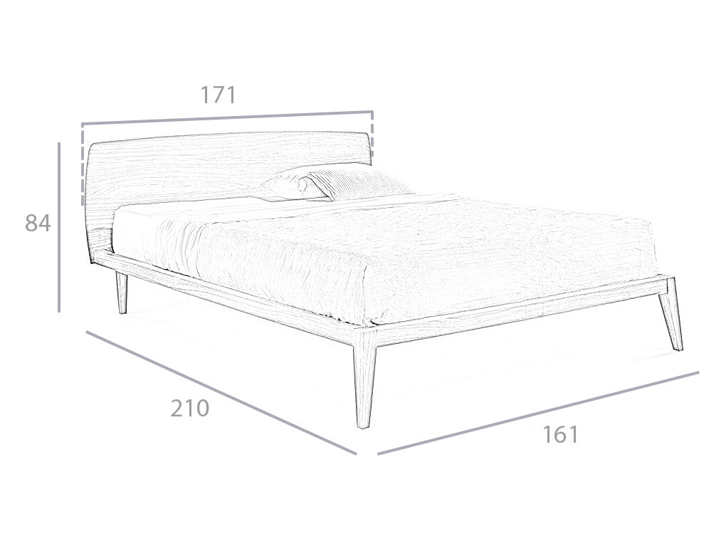 Pat Dublu din Lemn Masiv de Nuc Angel Cerda