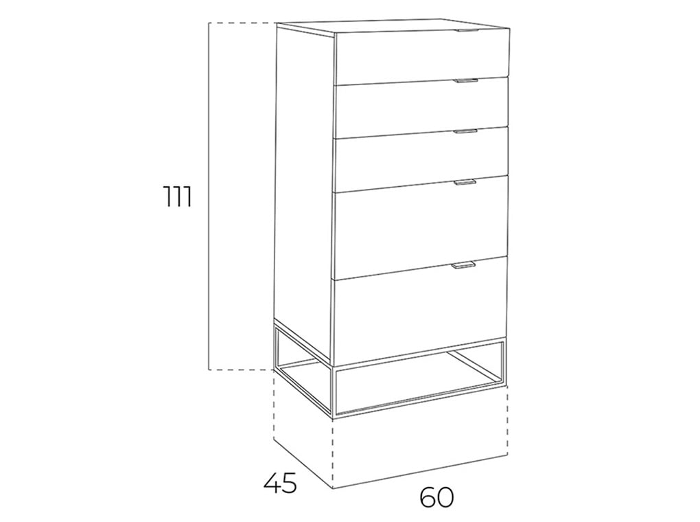Comoda Moderna din DM cu Picioare din Otel Negru Angel Cerda