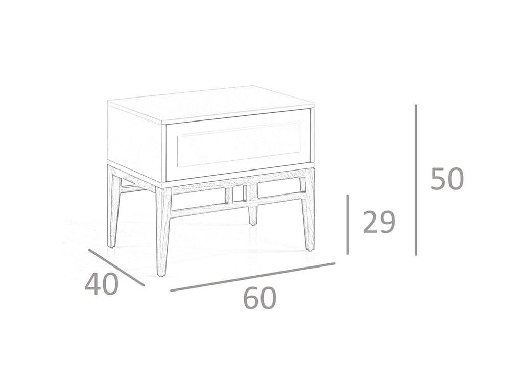 Noptiera din Stejar cu Suport Metalic Angel Cerda