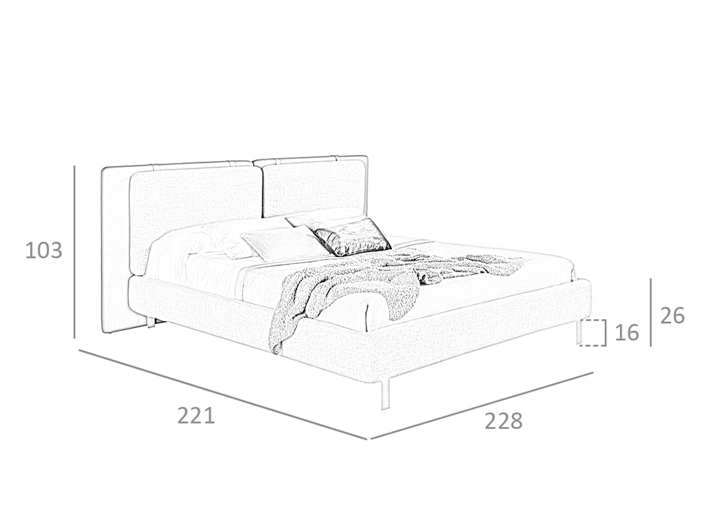 Pat tapitat cu stofa si eco-piele Angel Cerda