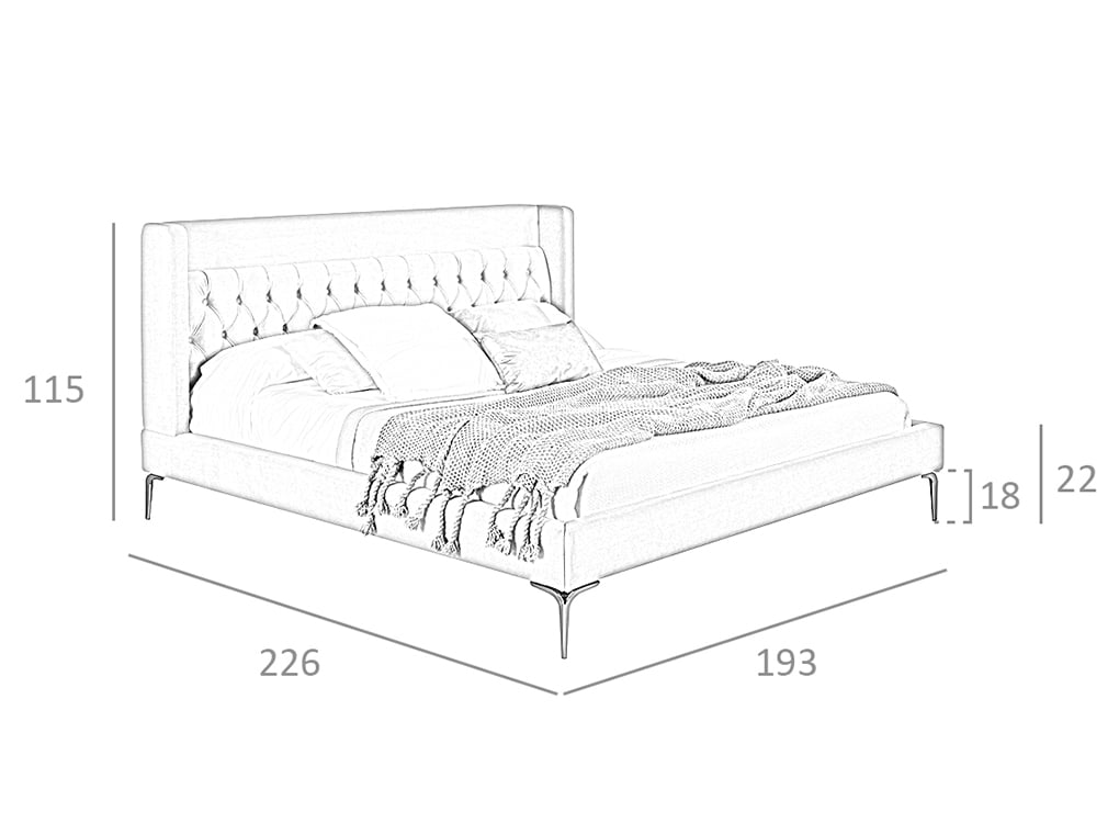 Pat dublu tapitat cu material catifelat matlasat Angel Cerda