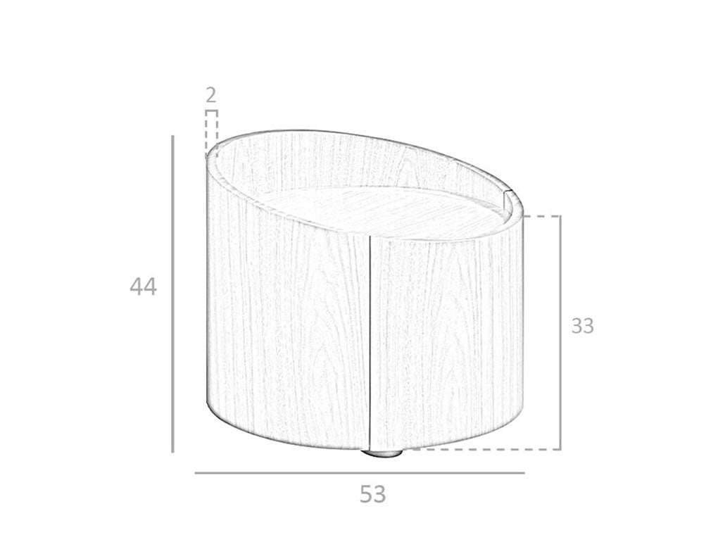 Noptiera Rotunda din Nuc cu Sertar Angel Cerda