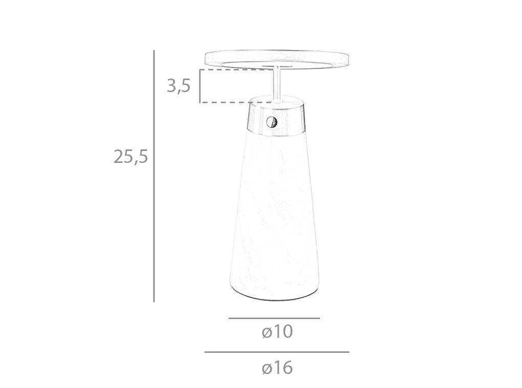 Veioza din Marmura Neagra si Otel Auriu Angel Cerda