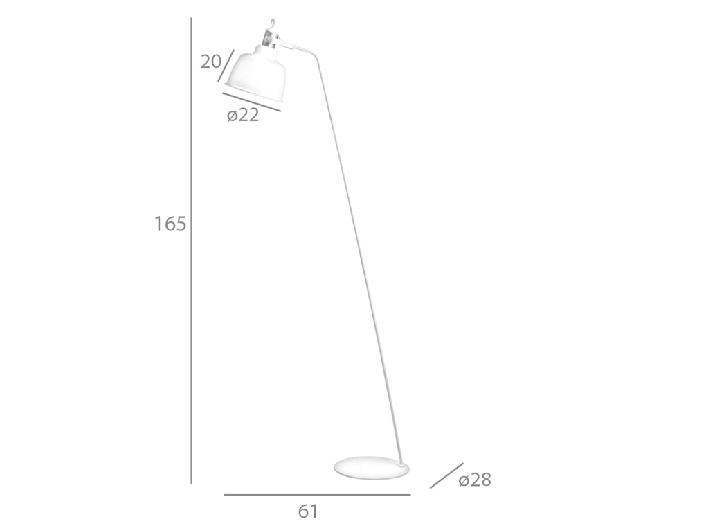 Lampa de Podea din Otel Alb si Detalii de Bronz Angel Cerda