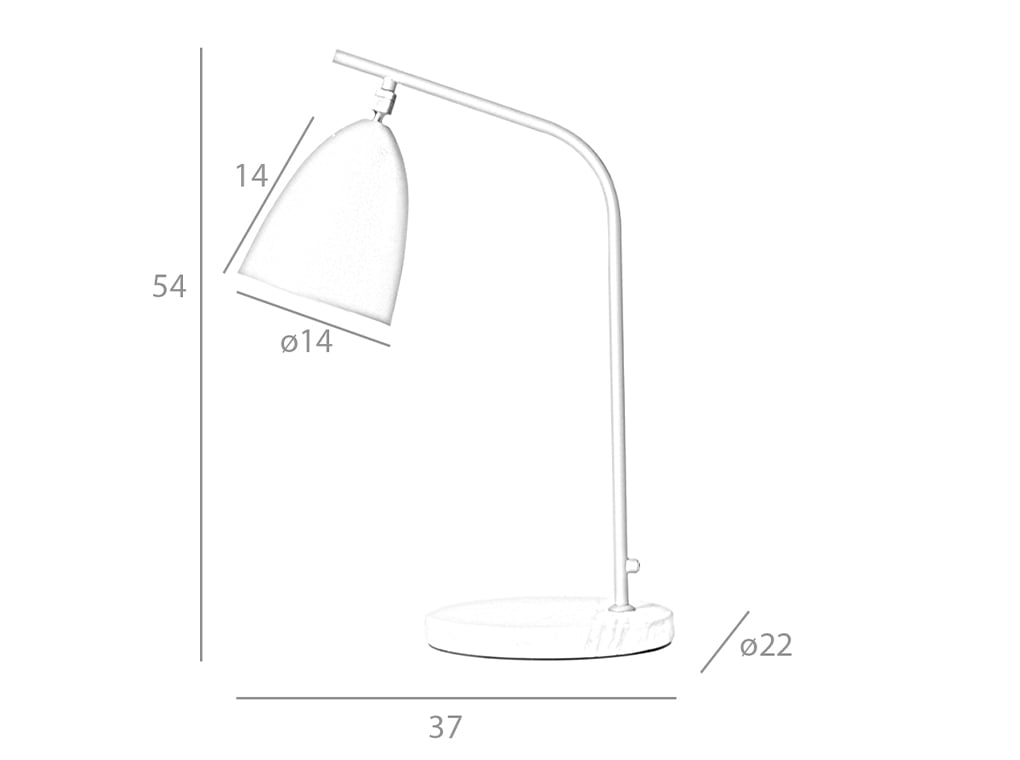 Lampa de Masa din Marmura Alba si Otel Gri Angel Cerda