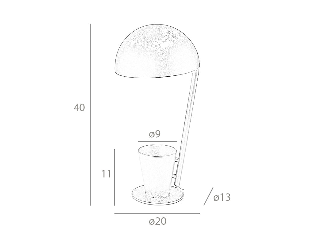 Veioza din Otel Alb cu Baza de Depozitare Angel Cerda