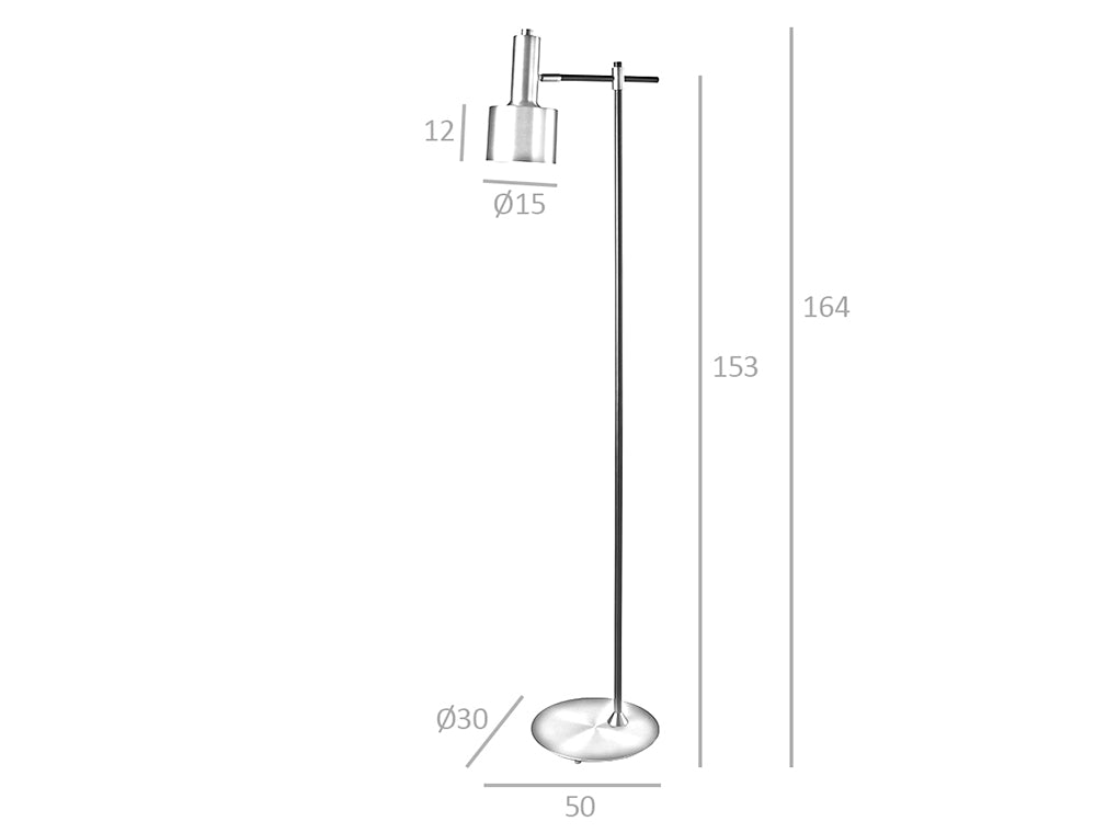 Lampadar de Podea din Aluminiu Aurit si Otel Negru Angel Cerda