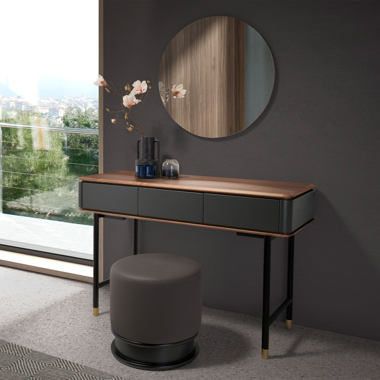 Oglinda Rotunda cu Rama din Nuc Angel Cerda