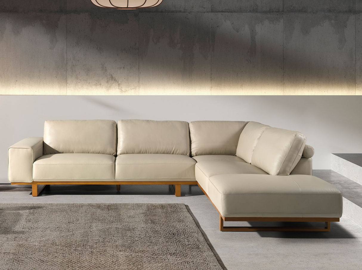 Canapea 5 locuri din Piele de Vaca Bej Sezlong Dreapta 6203 Angel Cerda