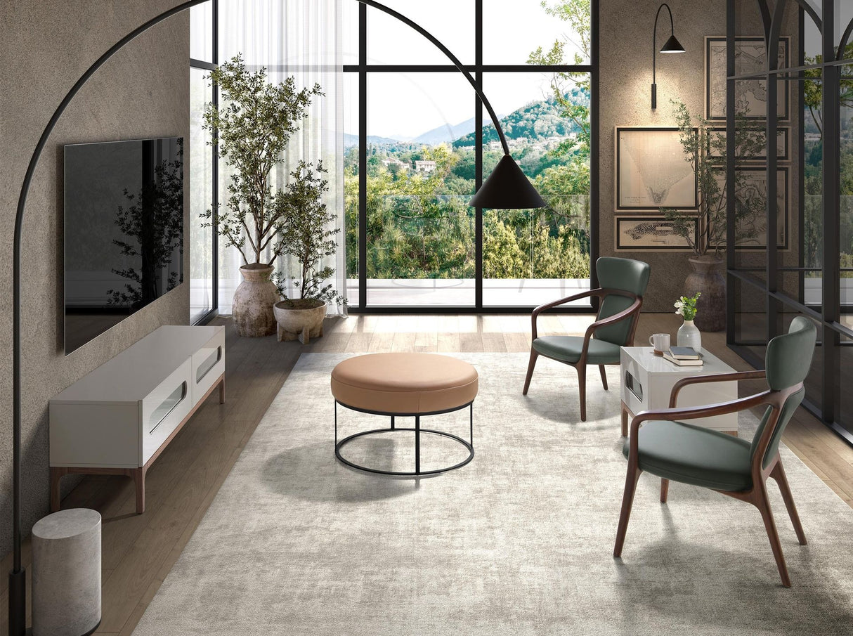 Banchetă rotundă din piele naturală – design contemporan cu structură arhitecturală 5190 Angel Cerda