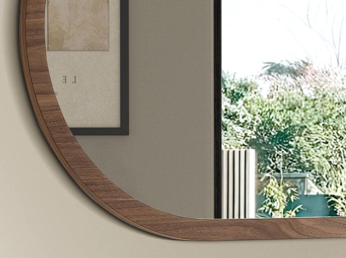 Oglindă de perete semi-ovală din nuc natural Ø120x80 cm 3295 Angel Cerdá