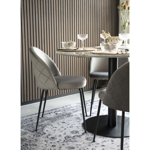 Scaun dining Geneve catifea gri picioare negre House Nordic