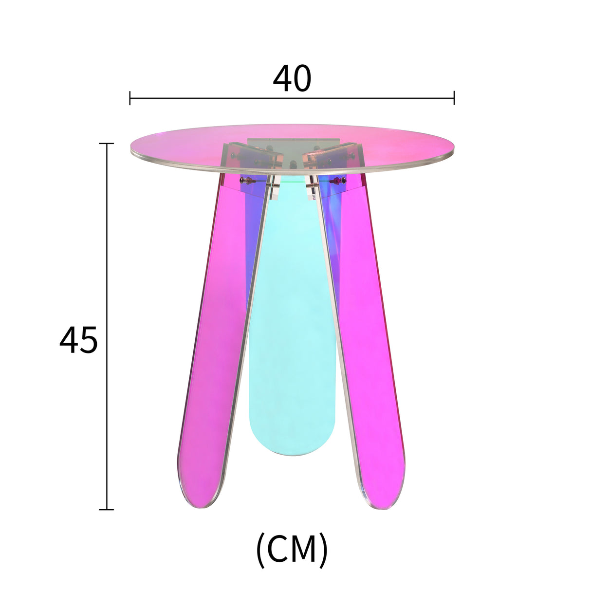 Masuta RaveNight 40 cm Acril Transparent si Opalizant Livin Hill