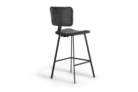 Set 2 scaune inalte din Metal si Piele pentru Spatiile Moderne Giner y Colomer
