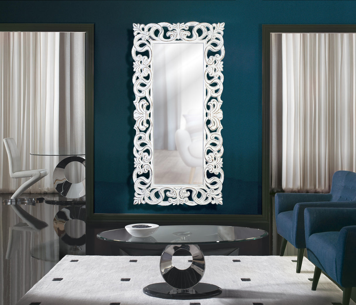 Oglinda in Stil Baroc Boca cu Rama din Polirezina si Motive Arabesque Giner y Colomer