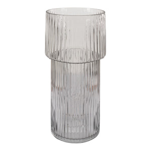 Vas sticla suflata transparenta rotunda 17.5x40 cm House Nordic