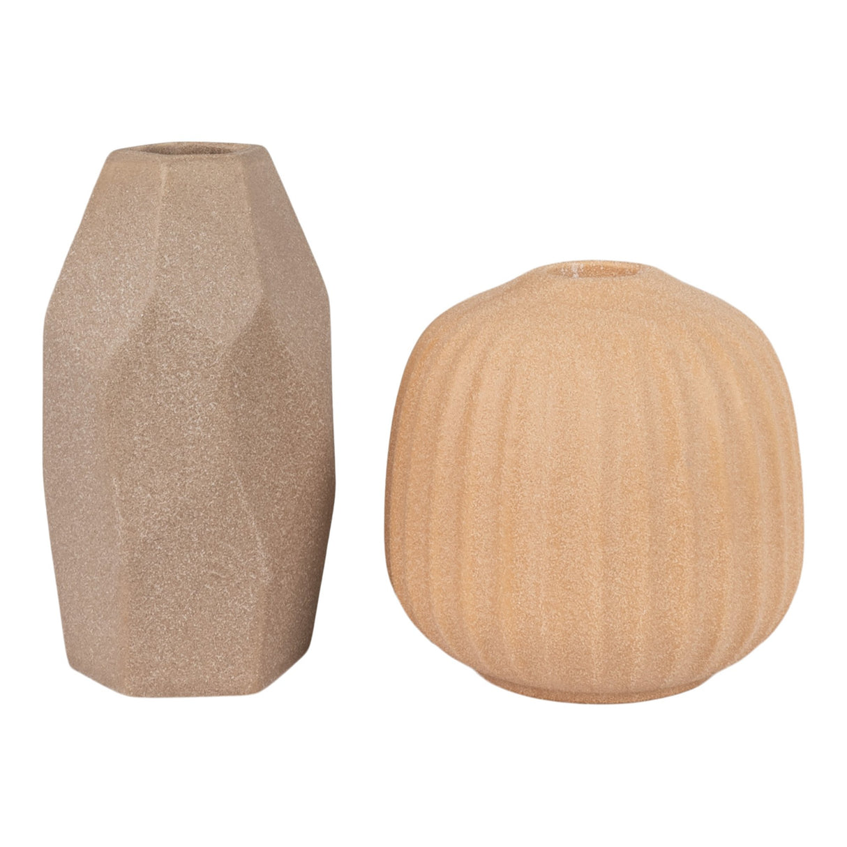 Vaza si suport lumanare ceramica maro set 2 House Nordic