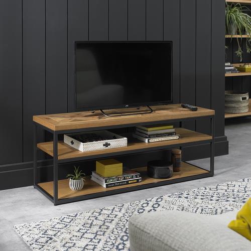 Consola TV Loft din Stejar cu Structura Metalica Livin Hill