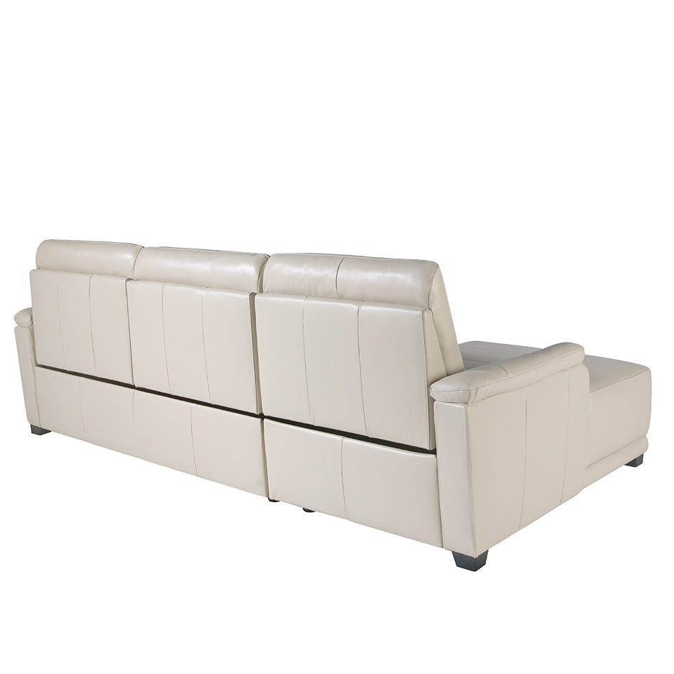 Canapea Chaise Longue Colt Dreapta Tapitata in Piele cu Mecanism de Relaxare Angel Cerda