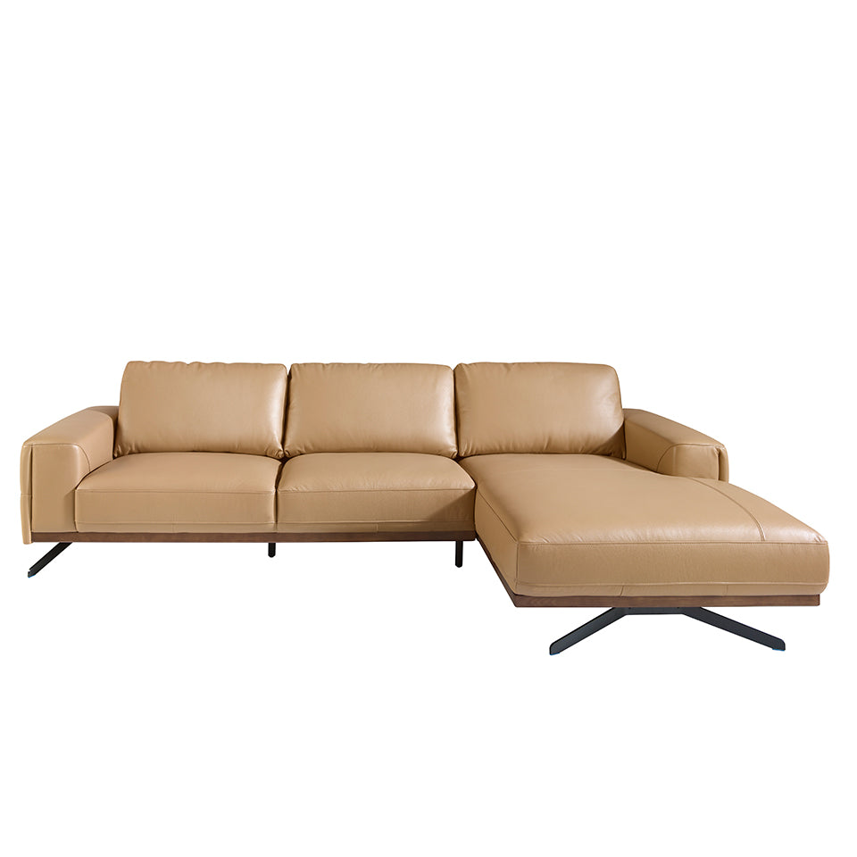 Canapea Chaise Longue Colt Stanga Tapitata in Piele Arena Angel Cerda