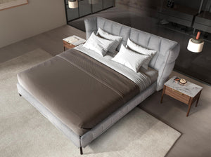 Pat tapițat din stofă gri-albastru deschis 180x200cm 7211 Angel Cerda