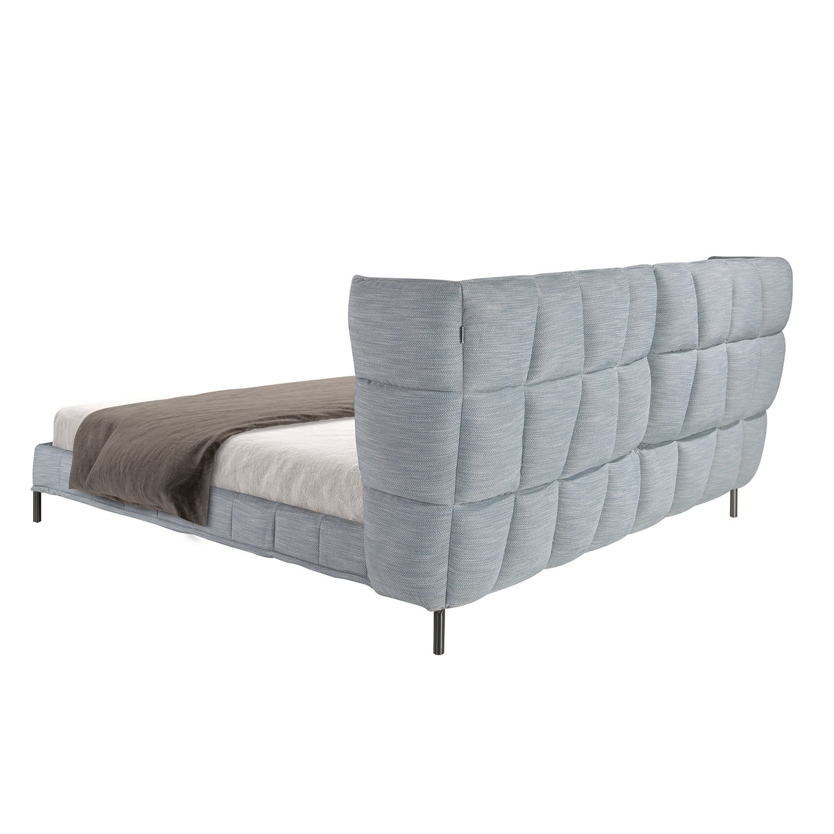 Pat tapițat din stofă gri-albastru deschis 180x200cm 7211 Angel Cerda