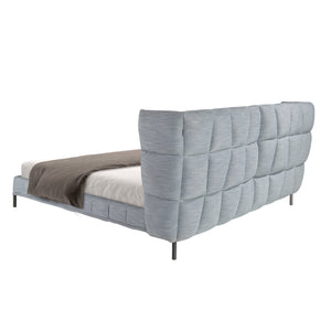 Pat tapițat din stofă gri-albastru deschis 180x200cm 7211 Angel Cerda