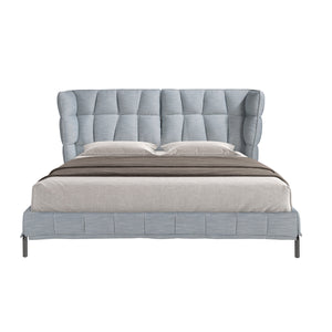 Pat tapițat din stofă gri-albastru deschis 180x200cm 7211 Angel Cerda