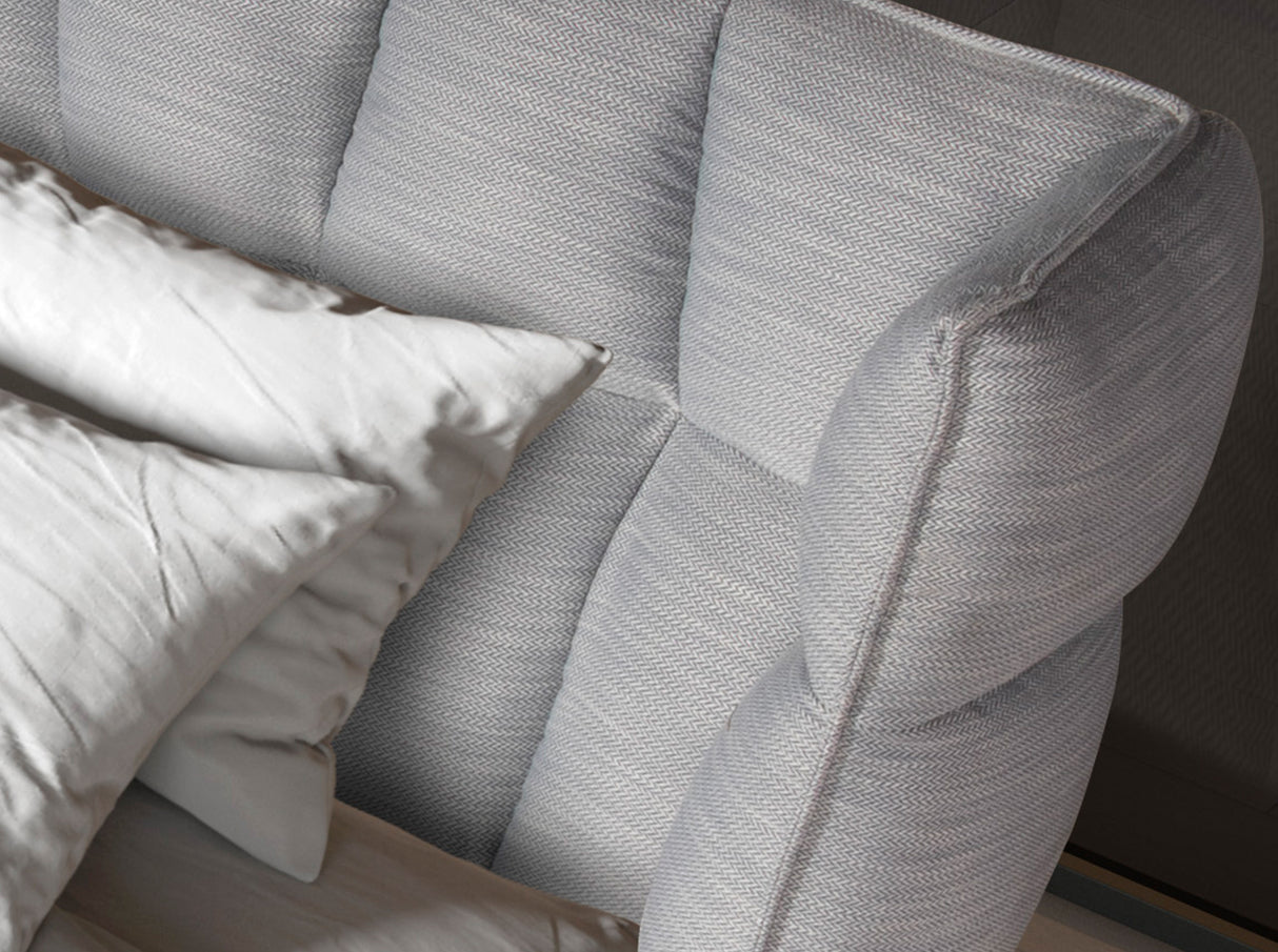 Pat tapițat din stofă gri-albastru deschis 180x200cm 7211 Angel Cerda