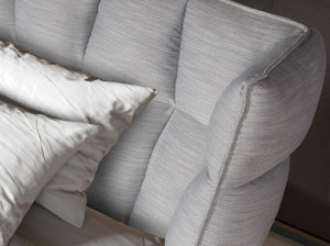 Pat tapițat din stofă gri-albastru deschis 180x200cm 7211 Angel Cerda