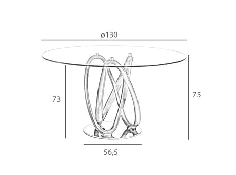 Masa Dining 130cm din Stejar cu Suport Metalic Angel Cerda