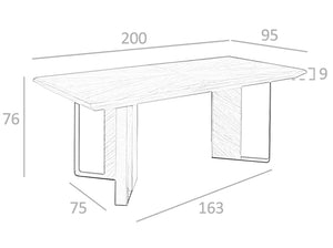 Masa de Dining din Furnir Natural de Nuc cu Structura Eleganta Angel Cerda