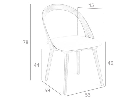 Scaun de Dining Tapitat in Piele Ecologica cu Structura din Lemn de Frasin Angel Cerda