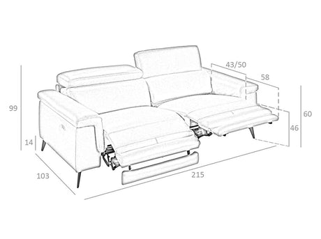 Canapea Moderna din Piele de Vaca Model 6106 Angel Cerda