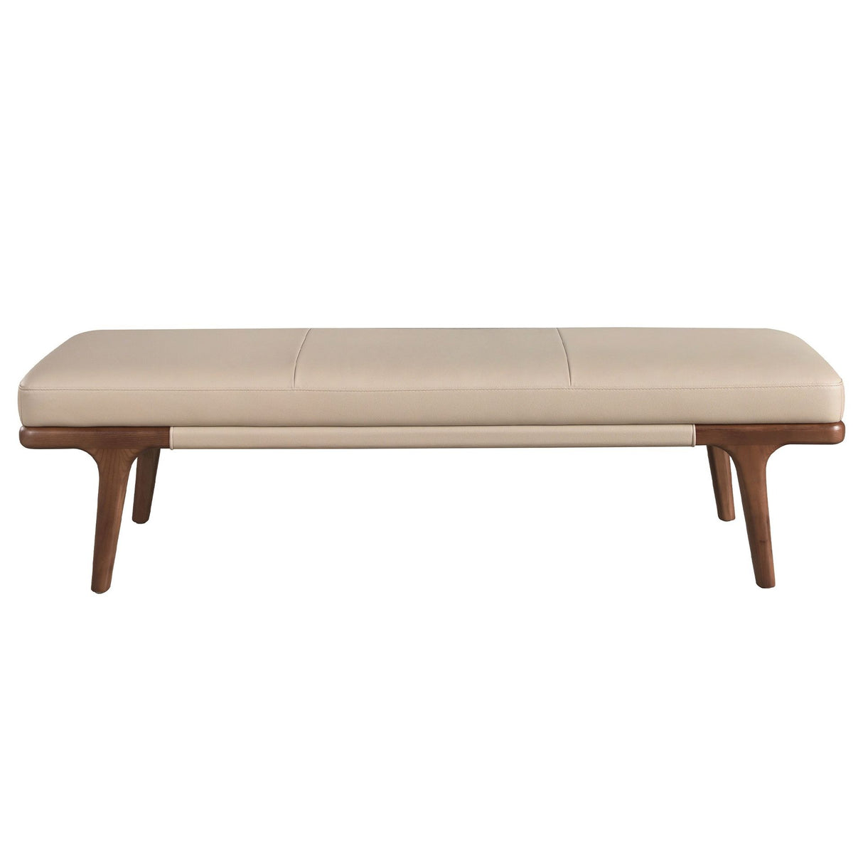 Banchetă tapițată mink cu picioare din lemn nuc închis – eleganță contemporană și proporții statement 5179 Angel Cerdá