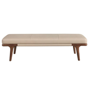 Banchetă tapițată mink cu picioare din lemn nuc închis – eleganță contemporană și proporții statement 5179 Angel Cerdá