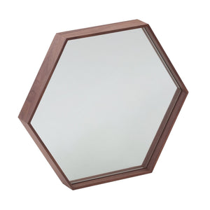 Oglindă de perete hexagonală din nuc natural 46x40 cm 3039 Angel Cerdá