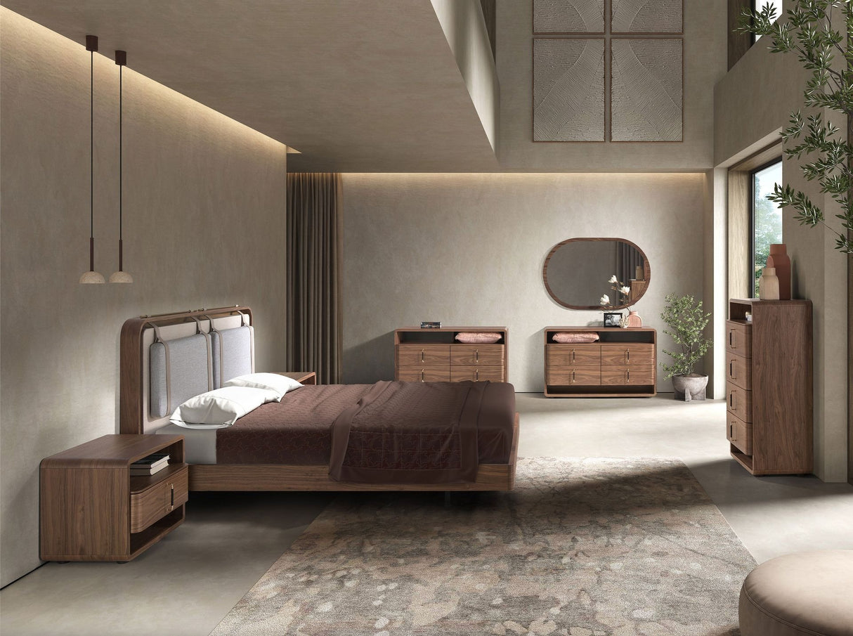 Oglindă de perete semi-ovală din nuc natural Ø120x80 cm 3295 Angel Cerdá