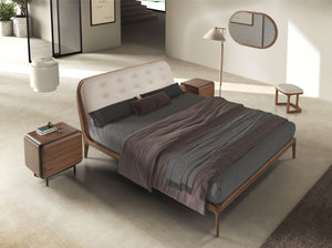 Oglindă de perete semi-ovală din nuc natural Ø120x80 cm 3295 Angel Cerdá