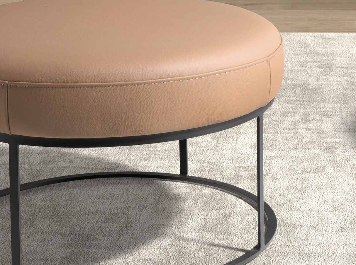 Banchetă rotundă din piele naturală – design contemporan cu structură arhitecturală 5190 Angel Cerda