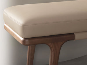 Banchetă tapițată mink cu picioare din lemn nuc închis – eleganță contemporană și proporții statement 5179 Angel Cerdá