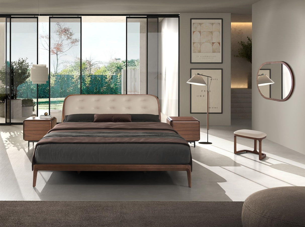 Oglindă de perete semi-ovală din nuc natural Ø120x80 cm 3295 Angel Cerdá